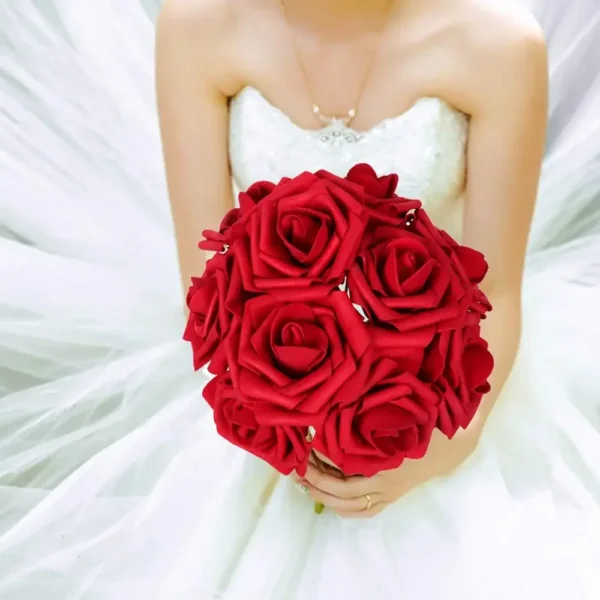 Artificial Red Roses for Weddings & Decor (10/25 PCS) - Image 5