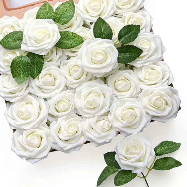 Artificial Red Roses for Weddings & Decor (10/25 PCS) - Image 9