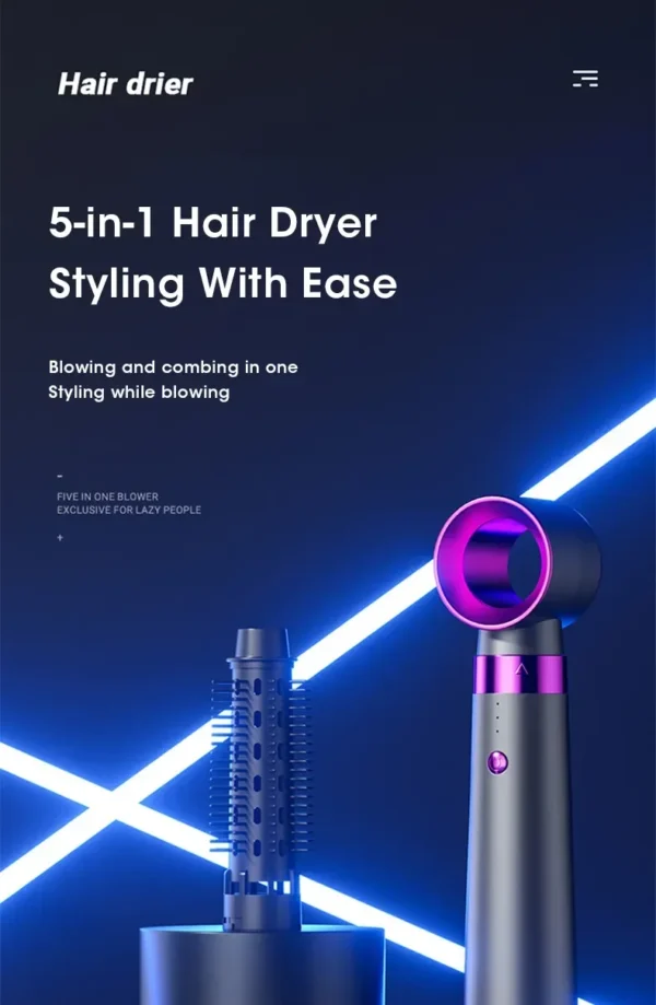 5-in-1 Negative Ion Hair Styler: Dry, Curl, Straighten & Protect! - Image 9