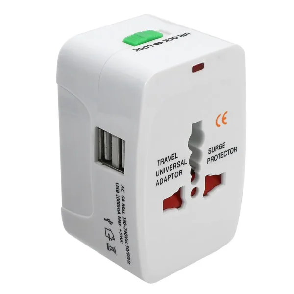 All-in-One International Travel Adapter with 2 USB Ports - Image 7