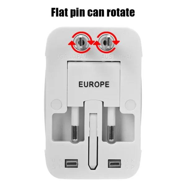 All-in-One International Travel Adapter with 2 USB Ports - Image 9