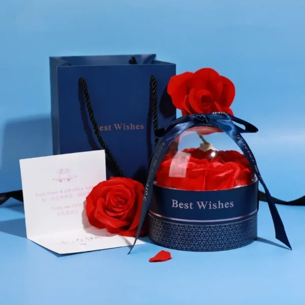 Creative Rose Box Set for Valentine's Day, Gift Box with Ring, Pendant, and Earrings