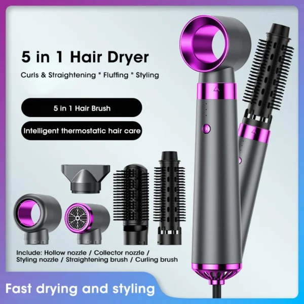 5-in-1 Negative Ion Hair Styler: Dry, Curl, Straighten & Protect!